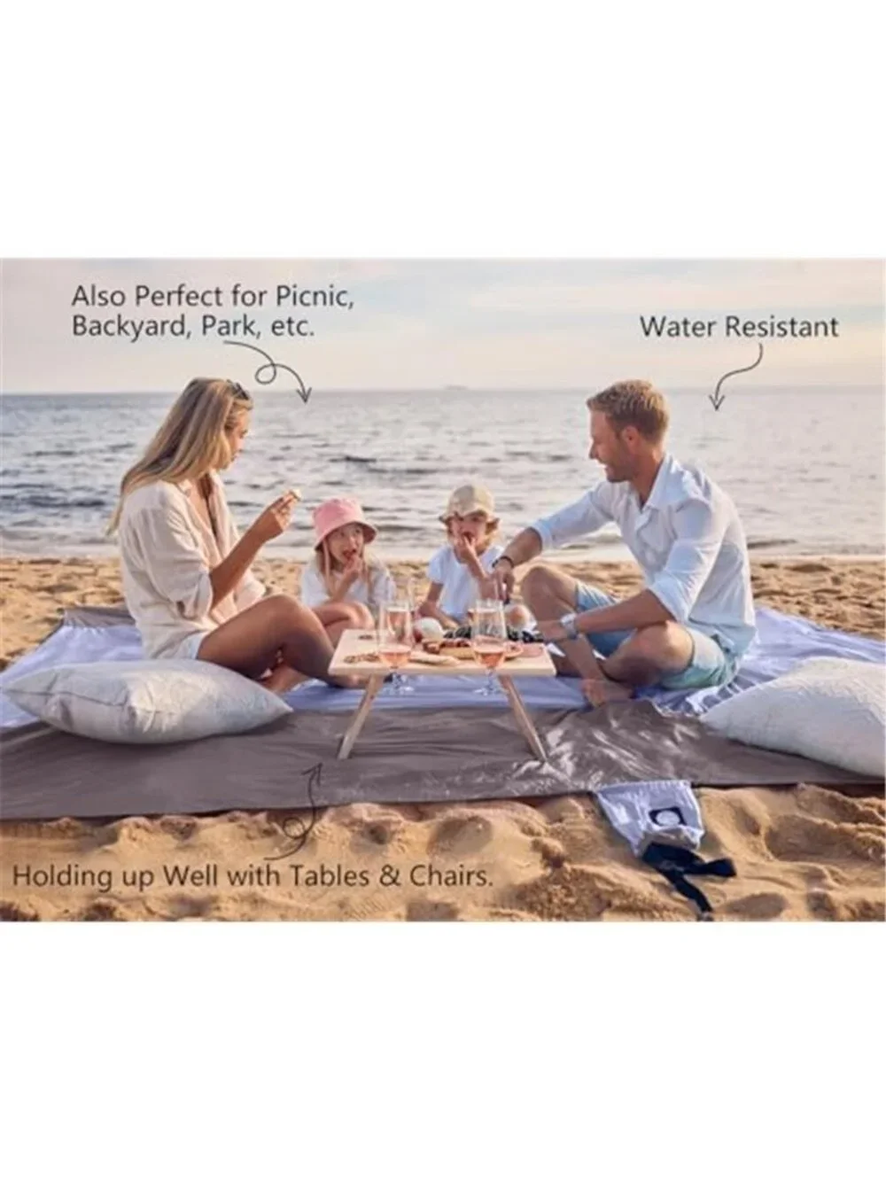 Portable Sandproof Beach Blanket Waterproof Picnic Camping Mat Outdoor Travel